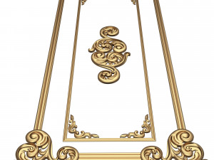 carved decoration panel 02 Model 3D