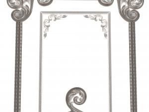 carved decoration panel 02 Model 3D