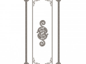 carved decoration panel 02 Model 3D