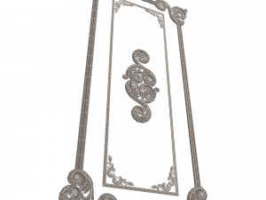 carved decoration panel 02 Model 3D