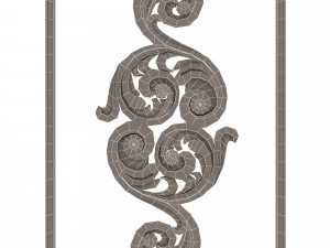 carved decoration panel 02 Model 3D