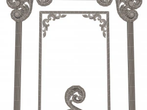 carved decoration panel 02 3D Model