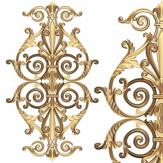 carved decoration panel for cnc 02 3D Model .c4d .max .obj .3ds .fbx .stl .blend 