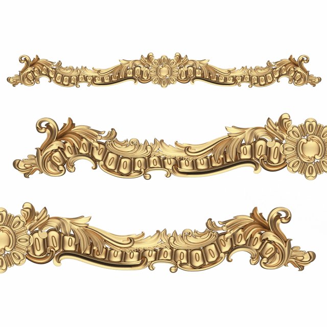 cornice classic curtain 3D Model .c4d .max .obj .3ds .fbx .stl .blend 