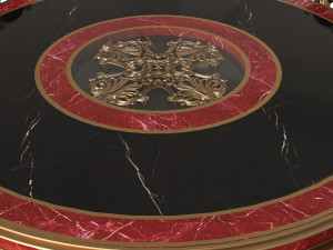 classic round dinning table and chairs 3D 模型