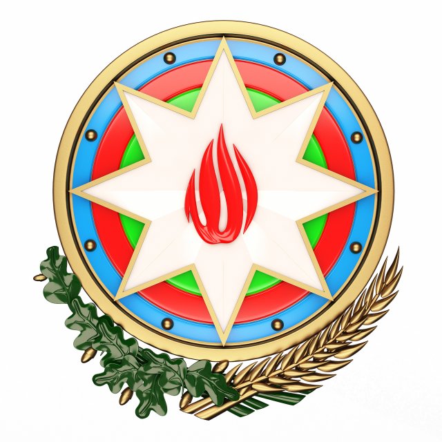 coat of arms of azerbaijan colored 3D Model .c4d .max .obj .3ds .fbx .stl .blend 
