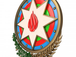 coat of arms of azerbaijan colored 3D Model