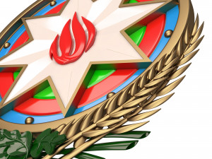 coat of arms of azerbaijan colored 3D Model