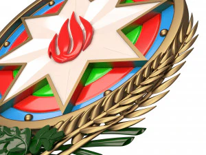 coat of arms of azerbaijan colored 3D Model