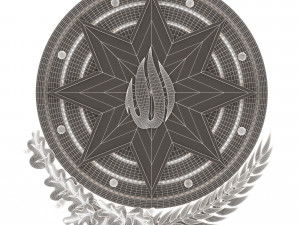 coat of arms of azerbaijan colored 3D Model