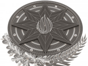 coat of arms of azerbaijan colored 3D Model