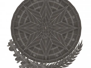coat of arms of azerbaijan colored 3D Model