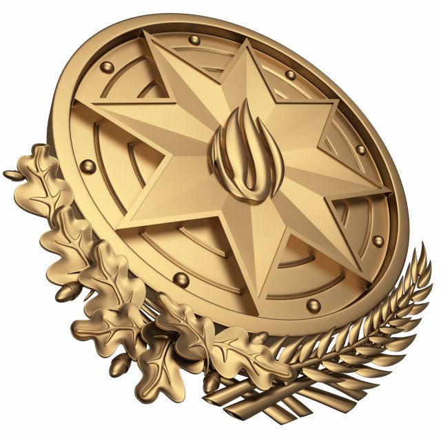 coat of arms of azerbaijan gold 3Dモデル .c4d .max .obj .3ds .fbx .stl .blend 