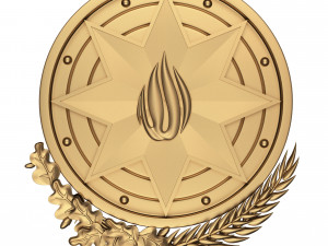 coat of arms of azerbaijan gold 3Dモデル