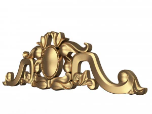 carved plaster molding decoration 07 3D Model