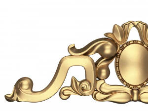 carved plaster molding decoration 07 3D Model
