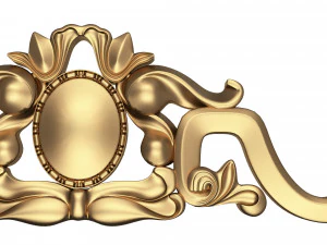 carved plaster molding decoration 07 3D Model