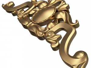 carved plaster molding decoration 07 3D Model