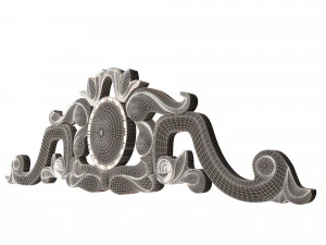 carved plaster molding decoration 07 3D Model