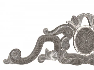 carved plaster molding decoration 07 3D Model