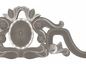 carved plaster molding decoration 07 3D Model