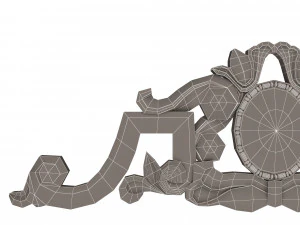 carved plaster molding decoration 07 3D Model