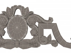 carved plaster molding decoration 07 3D Model