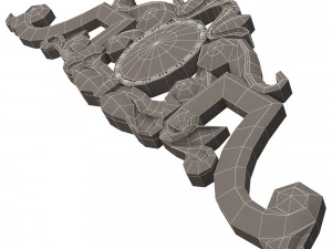 carved plaster molding decoration 07 3D Model