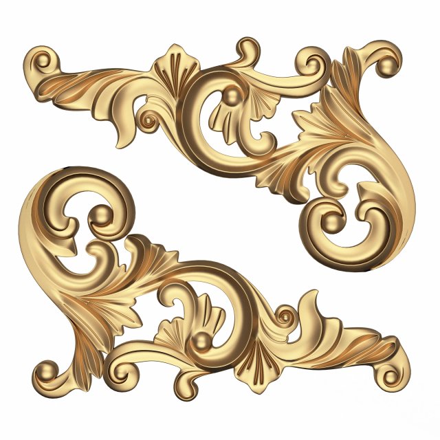 corner carved plaster molding decoration 05 3D Model .c4d .max .obj .3ds .fbx .stl .blend 