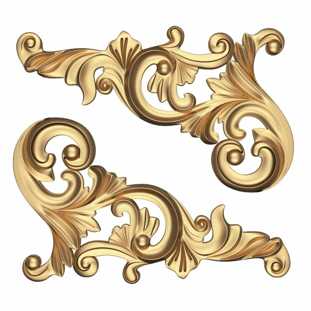 corner carved plaster molding decoration 05 3D Model .c4d .max .obj .3ds .fbx .stl .blend 