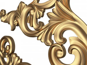 corner carved plaster molding decoration 05 3D Model