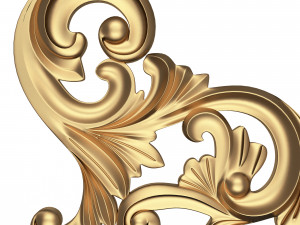 corner carved plaster molding decoration 05 3D Model