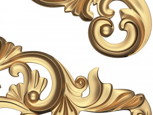 corner carved plaster molding decoration 05 3D Model