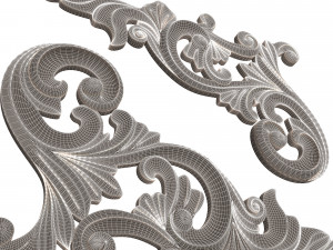 corner carved plaster molding decoration 05 3D Model
