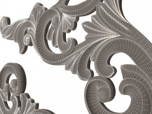 corner carved plaster molding decoration 05 3D Model