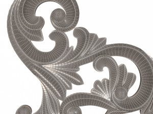 corner carved plaster molding decoration 05 3D Model