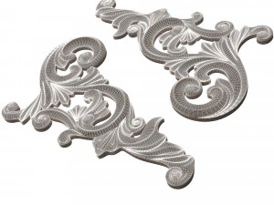 corner carved plaster molding decoration 05 3D Model