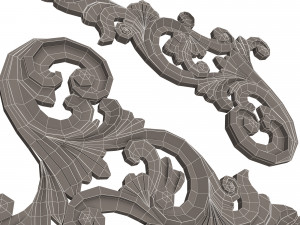 corner carved plaster molding decoration 05 3D Model
