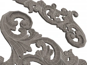 corner carved plaster molding decoration 05 3D Model