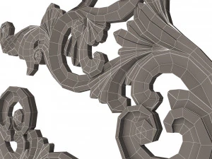 corner carved plaster molding decoration 05 3D Model