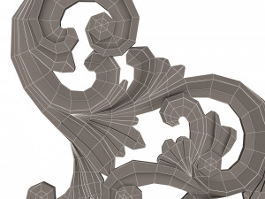corner carved plaster molding decoration 05 3D Model