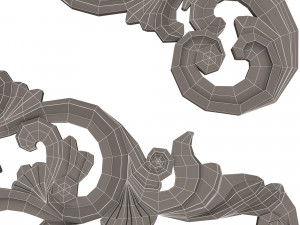 corner carved plaster molding decoration 05 3D Model