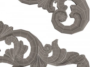 corner carved plaster molding decoration 05 3D Model