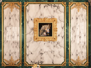 classic restaurant interior design green Modèle 3D