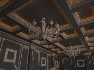 classic restaurant interior design green Modèle 3D