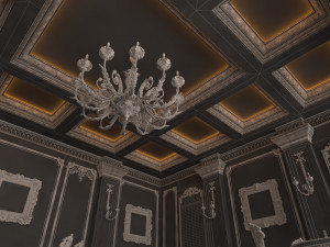 classic restaurant interior design green Modèle 3D