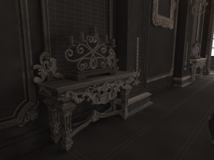 classic restaurant interior design green Modèle 3D