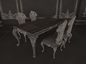 classic restaurant interior design green Modèle 3D