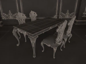 classic restaurant interior design green 3D Model