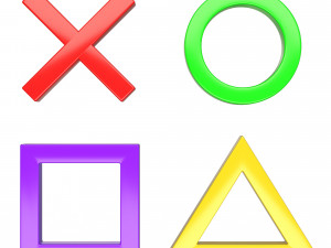 playstation button symbols 3D Model